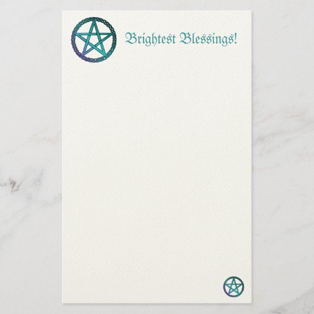 Brightest Blessings Pentacle Stationary paper (Front)