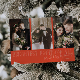 Brightest Light Red Holiday Wedding Announcement
