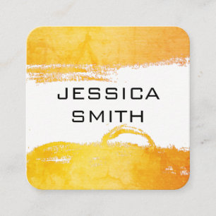 Brightly Brushed Square Business Card