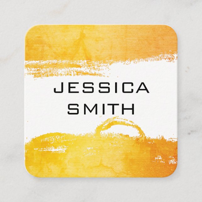 Brightly Brushed Square Business Card (Front)