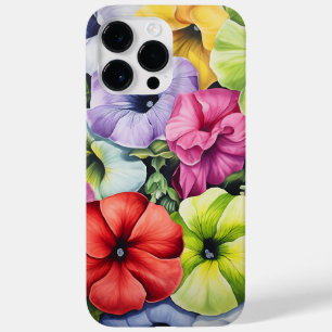 BRIGHTLY COLORED 3-D LOOK PETUNIA FLOWERS Case-Mate iPhone 14 PRO MAX CASE