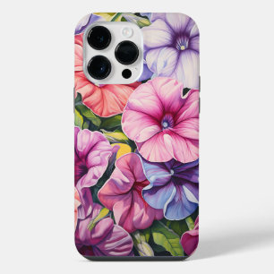 BRIGHTLY COLORED 3-D LOOK PETUNIA FLOWERS iPhone 14 PRO MAX CASE