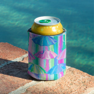 BRIGHTLY COLORED ABSTRACT SUMMER THEMED SCENES CAN COOLER