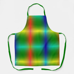 Brightly colored apron with a checkered pattern 
