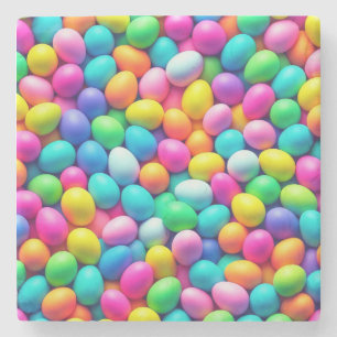 Brightly colored Easter Egg/Spring  Stone Coaster