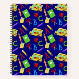 BRIGHTLY COLORED KIDS BACK TO SCHOOL THEME NOTEBOOK