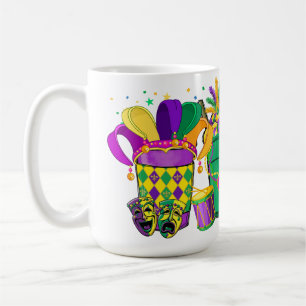 BRIGHTLY COLORED MARDI GRAS BEVERAGES COFFEE MUG