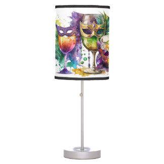 BRIGHTLY COLORED MARDI GRAS BEVERAGES DESK LAMP