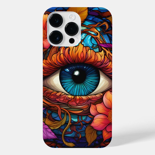 BRIGHTLY COLORED MOSAIC LOOK HALLOWEEN EYE iPhone CASE (Back)