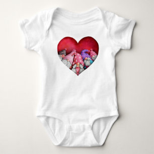 BRIGHTLY COLORED VALENTINES DAY LOVE GNOMES BABY BODYSUIT
