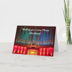 Brightly colour organ Christmas card