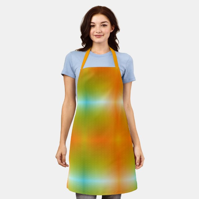 Brightly coloured apron featuring a vibrant (Worn)