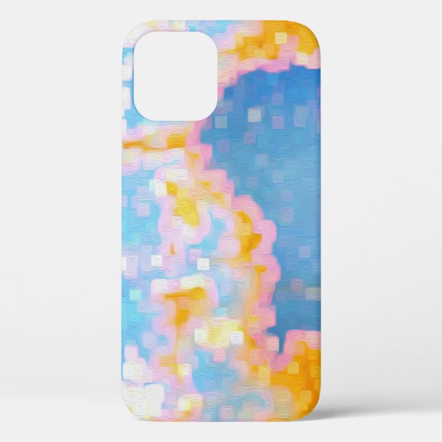 Brightly Coloured Blue Pink Yellow Abstract Case-Mate iPhone Case (Back)