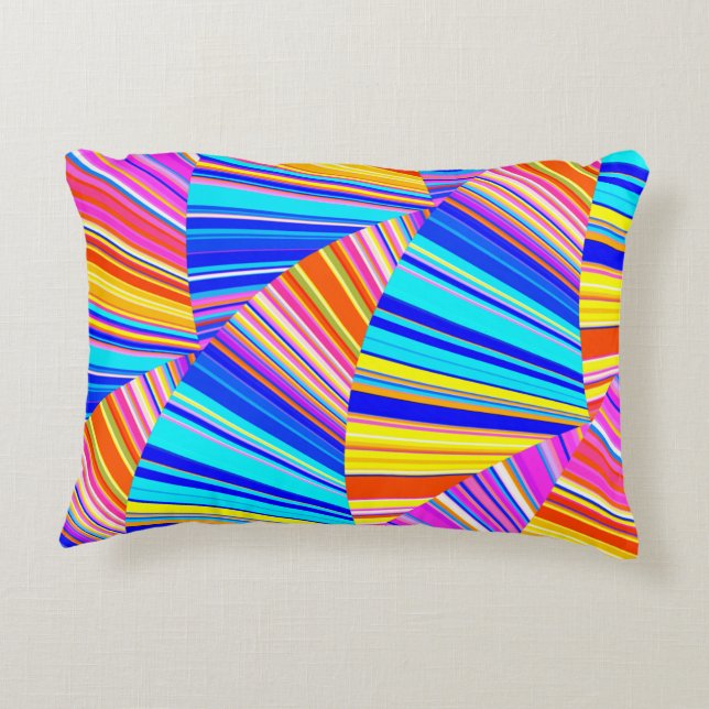 Brightly Coloured Crazy Colourful Abstract Pattern Decorative Cushion (Back)
