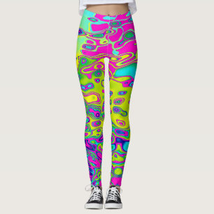 Brightly Coloured Crazy Colourful Abstract Pattern Leggings