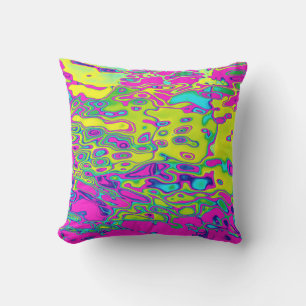 Brightly Coloured Crazy Colourful Abstract Pattern Outdoor Cushion