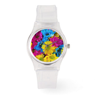 Brightly Coloured Daisies Watches