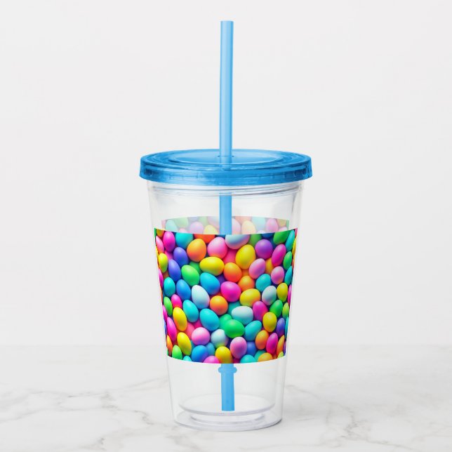 Brightly coloured Easter Egg/Spring  Acrylic Tumbler (Front)
