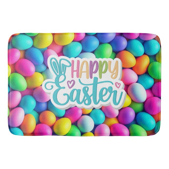 Brightly coloured Easter Egg/Spring  Bath Mat (Front)