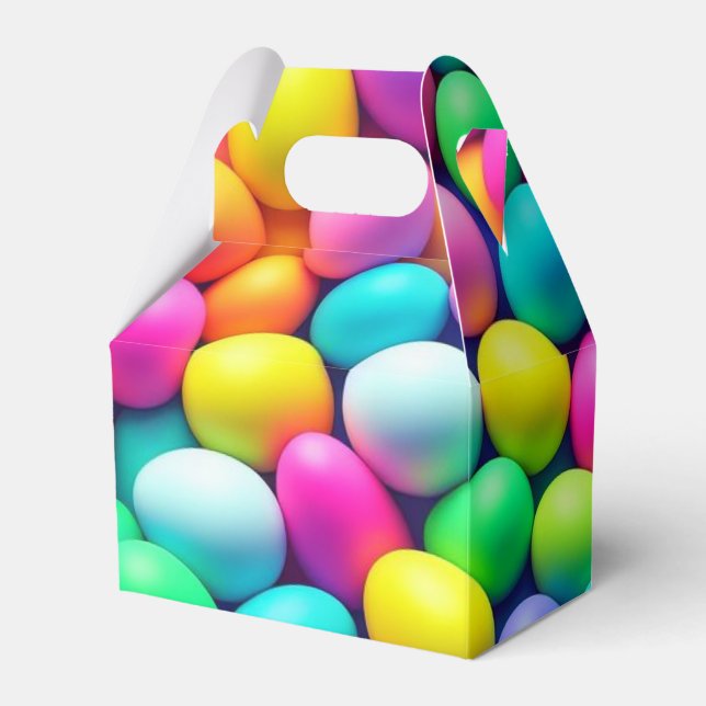 Brightly coloured Easter Egg/Spring  Favour Box (Front Side)