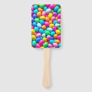 Brightly coloured Easter Egg/Spring Hand Fan