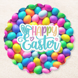 Brightly coloured Easter Egg/Spring Paper Coaster