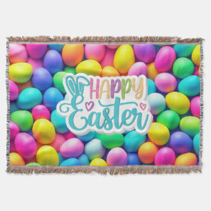 Brightly coloured Easter Egg/Spring Throw Blanket