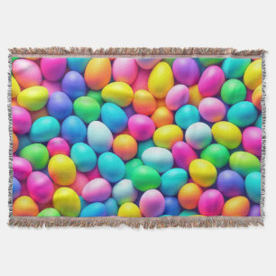 Brightly coloured Easter Egg/Spring  Throw Blanket