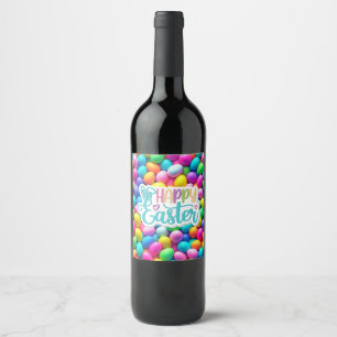 Brightly coloured Easter Egg/Spring Wine Label