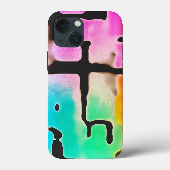 Brightly Coloured Funky Cool Abstract Case-Mate iPhone Case (Back)