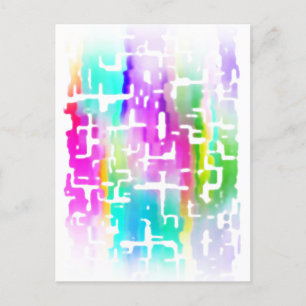 Brightly Coloured Funky Cool Abstract  Postcard