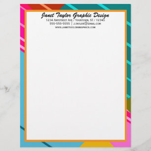 Brightly Coloured Geometric Graphic Design Custom Letterhead