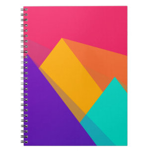Brightly Coloured Geometric Triangles and Pyramids Spiral Notebook