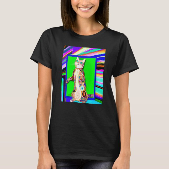 Brightly coloured kitten cat meme T-Shirt (Front)