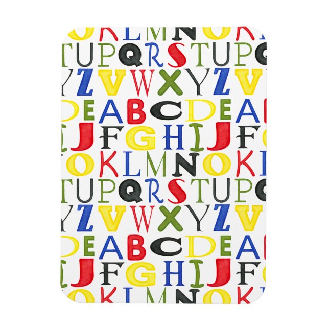 Brightly Coloured Letters by Megan Meagher Magnet (Vertical)