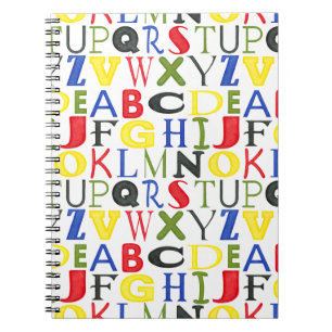 Brightly Coloured Letters by Megan Meagher Notebook