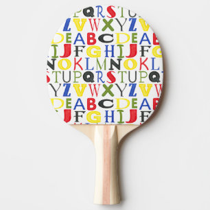 Brightly Coloured Letters by Megan Meagher Ping Pong Paddle