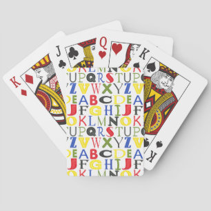 Brightly Coloured Letters by Megan Meagher Playing Cards