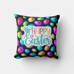 Brightly coloured/neon Easter Egg/Spring Cushion