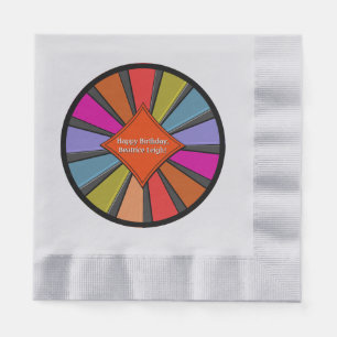 Brightly Coloured Personalised Circus Big Top Napkin