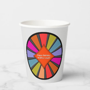 Brightly Coloured Personalised Circus Big Top Paper Cups