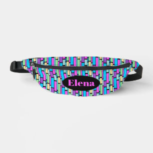 Brightly Coloured Retro Blocks Bum Bags