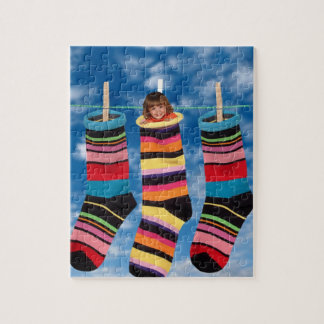 Brightly coloured socks jigsaw puzzle