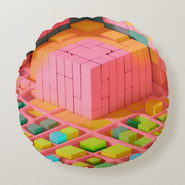 Brightly Coloured Sweetness Round Cushion (Front)