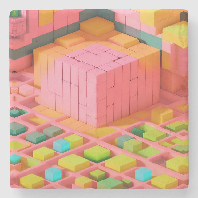 Brightly Coloured Sweetness Stone Coaster (Front)