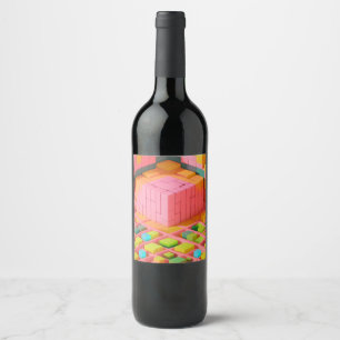 Brightly Coloured Sweetness Wine Label
