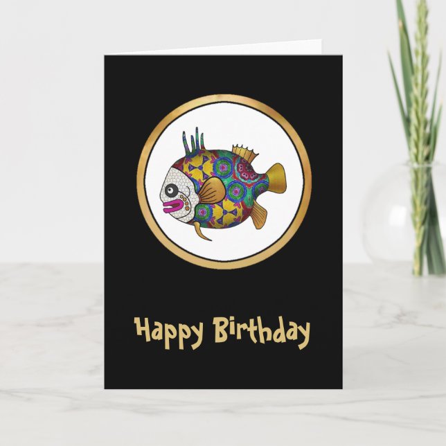 Brightly coloured tropical fish - 2 card (Front)