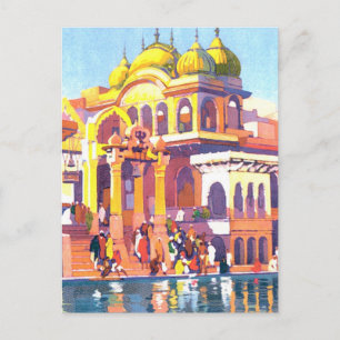 Brightly Coloured Vintage India Postcard