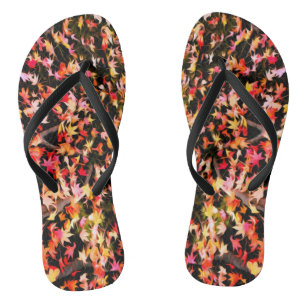 Brightly Colourful Maple Leaf Jandals
