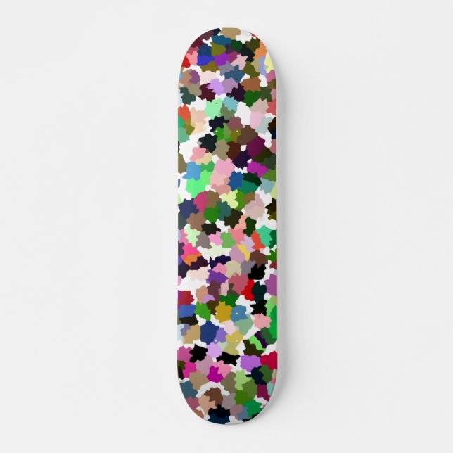 Brightly Colourful Multi-Colour Pattern Skateboard (Front)